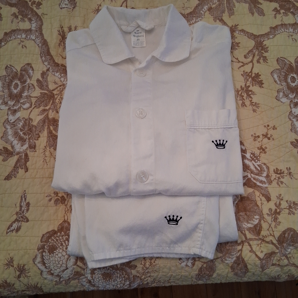 Men's Royal Highnies Pajama Lounge Set Whote Medium